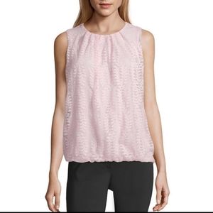 LIZ CLAIBORNE Light Pink Sleeveless Lace Top Size S